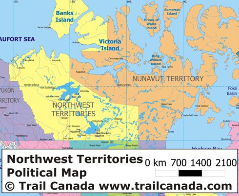 Political Map of Northwest Territories Canada